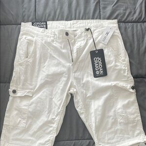 Jordan Craig White Cargo Shorts for Men